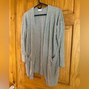 SO Gray Cable Knit Cardigan Sweater
